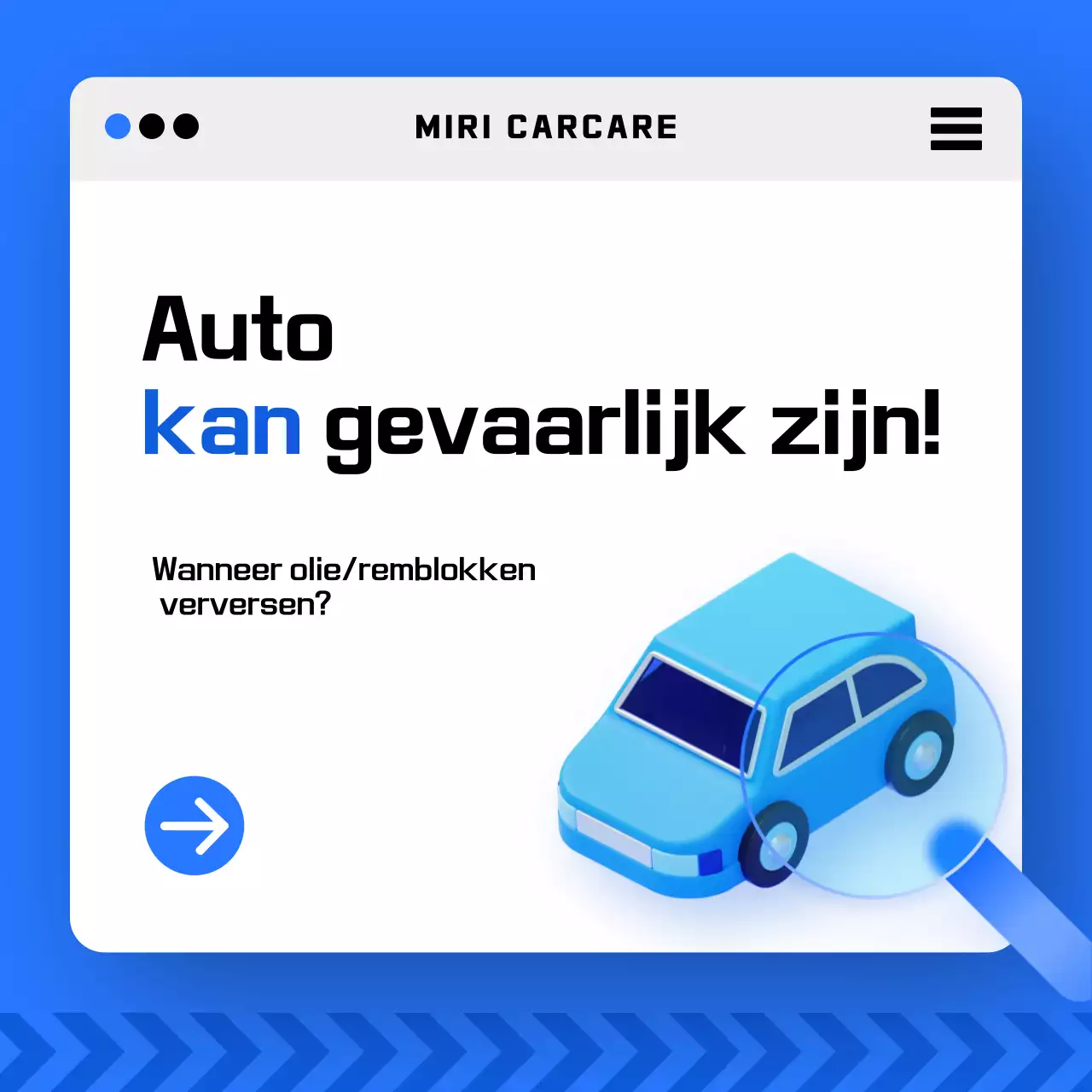 Blauwe moderne autoveiligheidspromotie