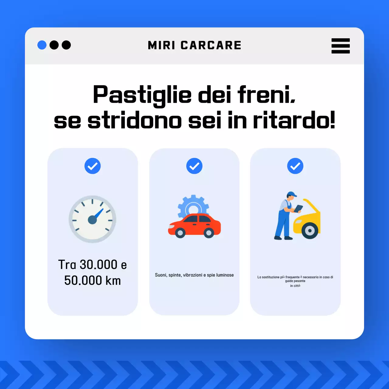 Promozione sulla sicurezza delle auto moderne blu