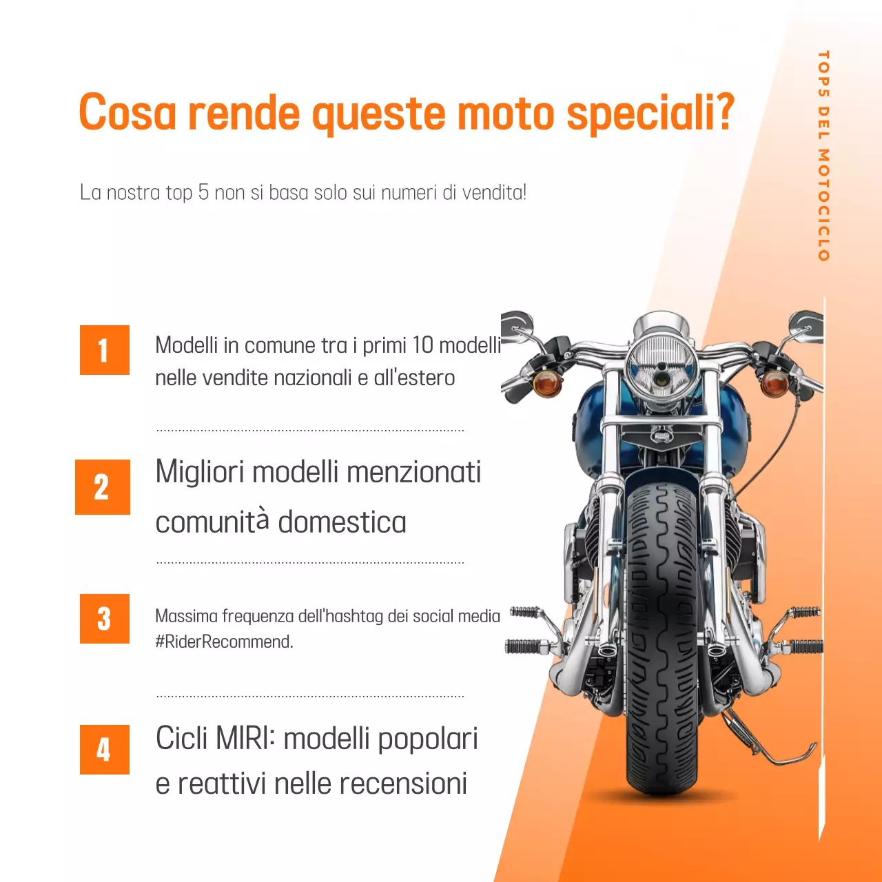 Pubblicità di motocicletta moderna arancione