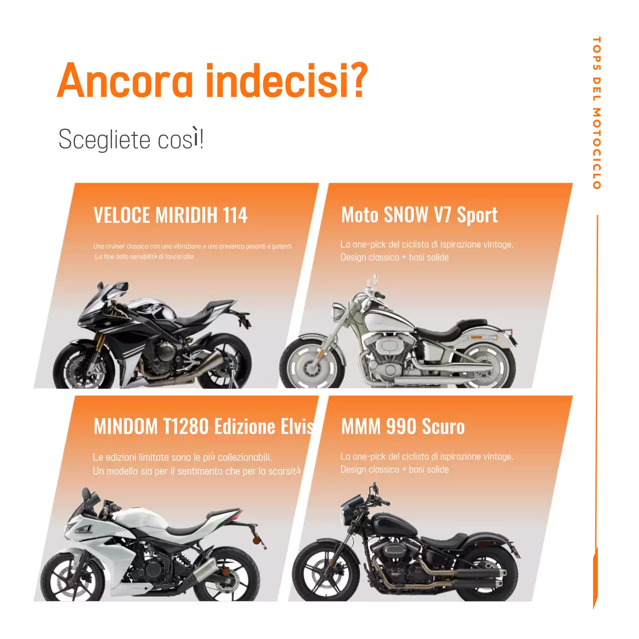 Pubblicità di motocicletta moderna arancione