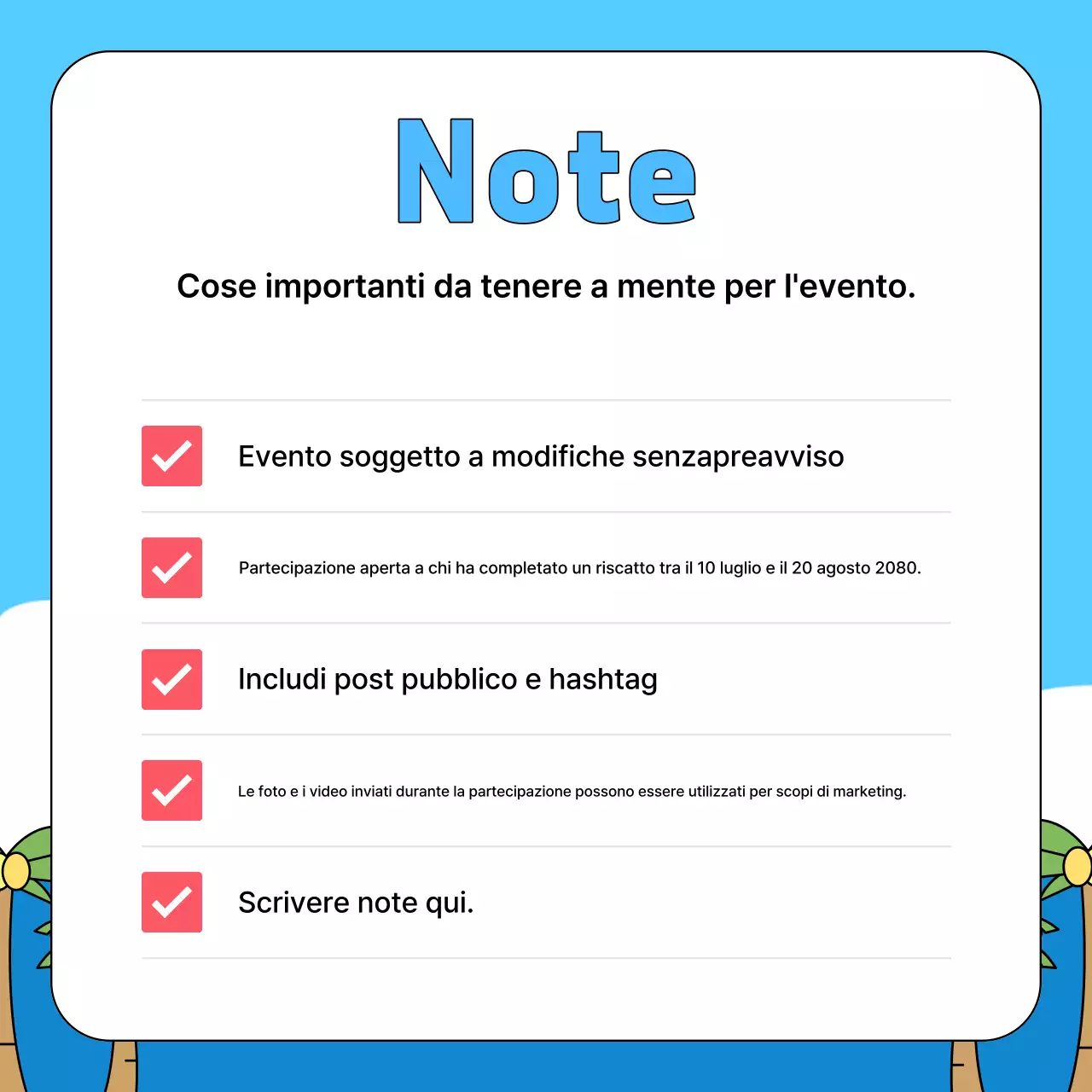 Promozione dell'evento di prova su strada dell'auto a noleggio Sky Blue Pop