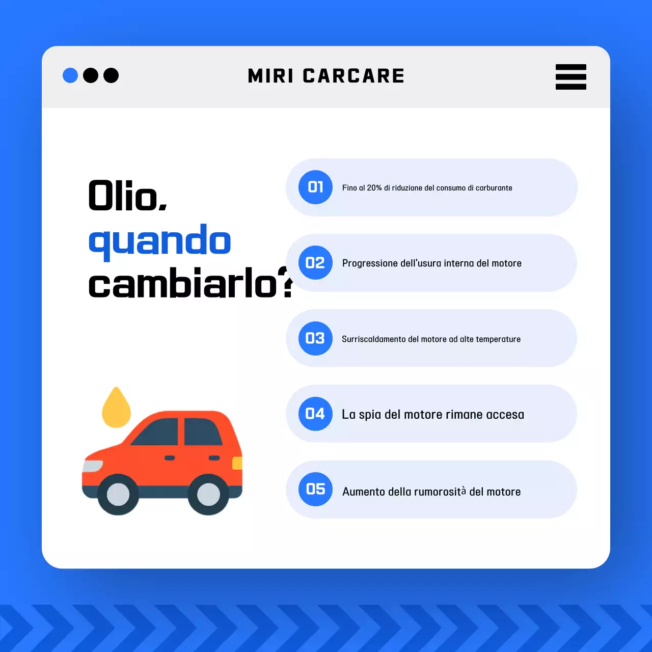 Promozione sulla sicurezza delle auto moderne blu