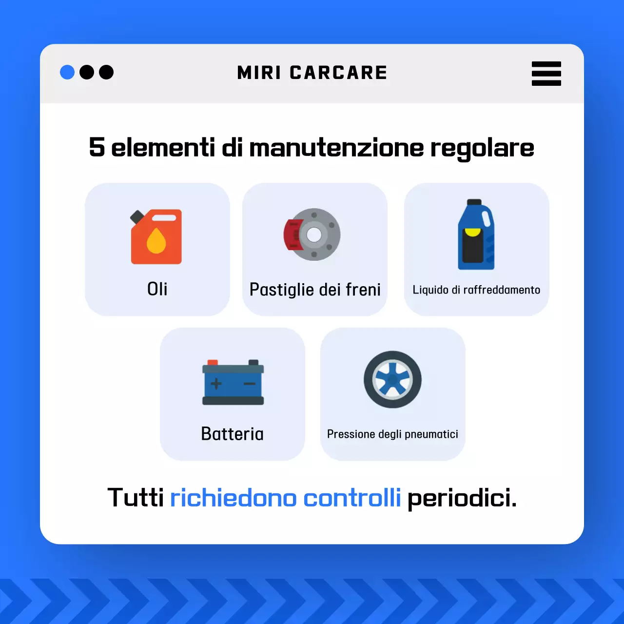 Promozione sulla sicurezza delle auto moderne blu