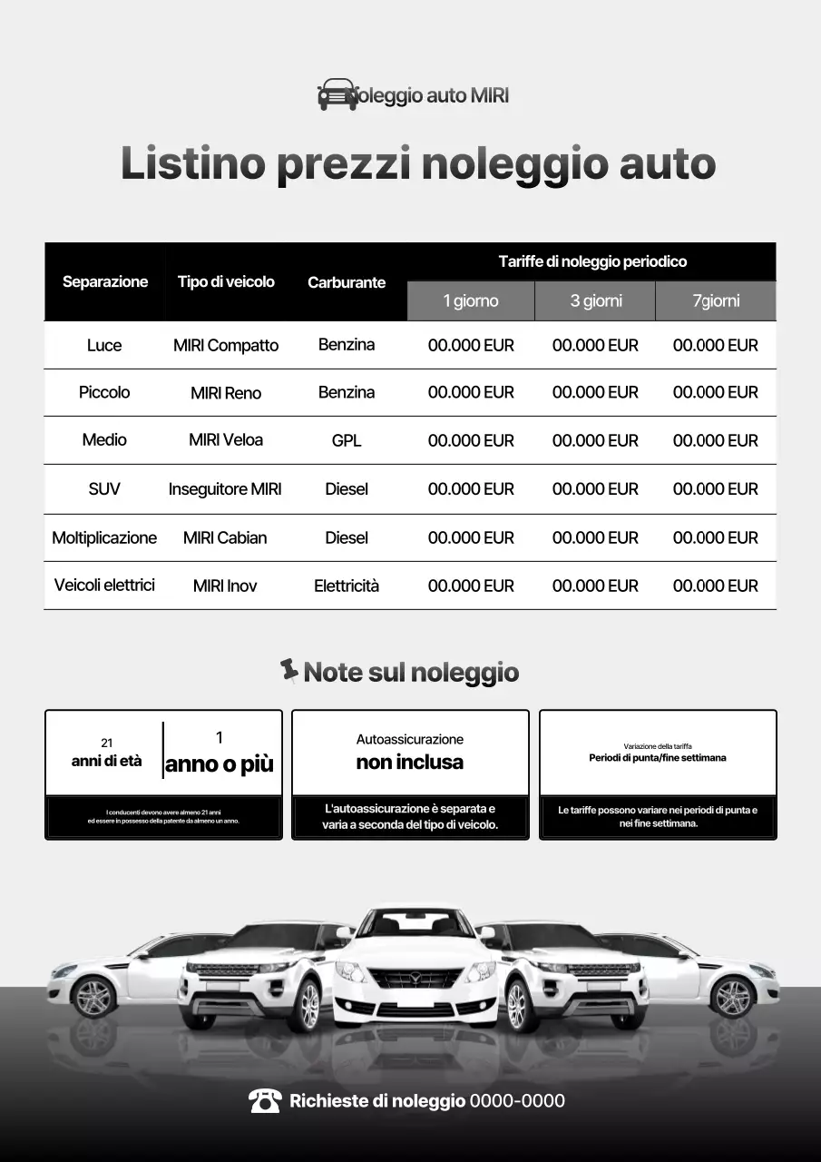 Annuncio di noleggio auto Gray Basic