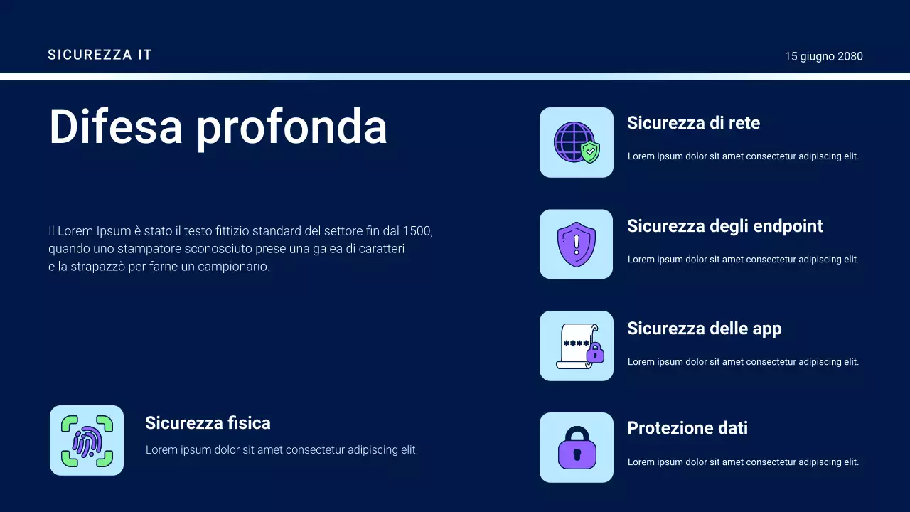 Presentazione della guida alla sicurezza futuristica viola