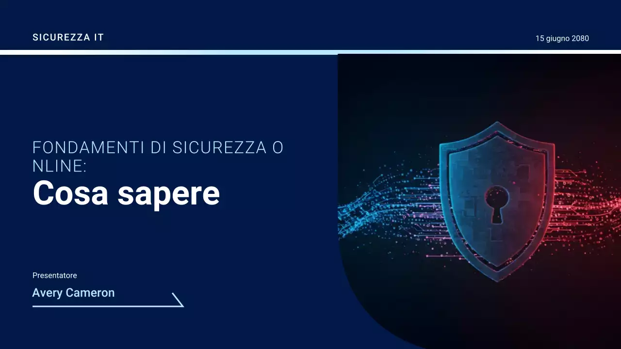 Presentazione della guida alla sicurezza futuristica viola
