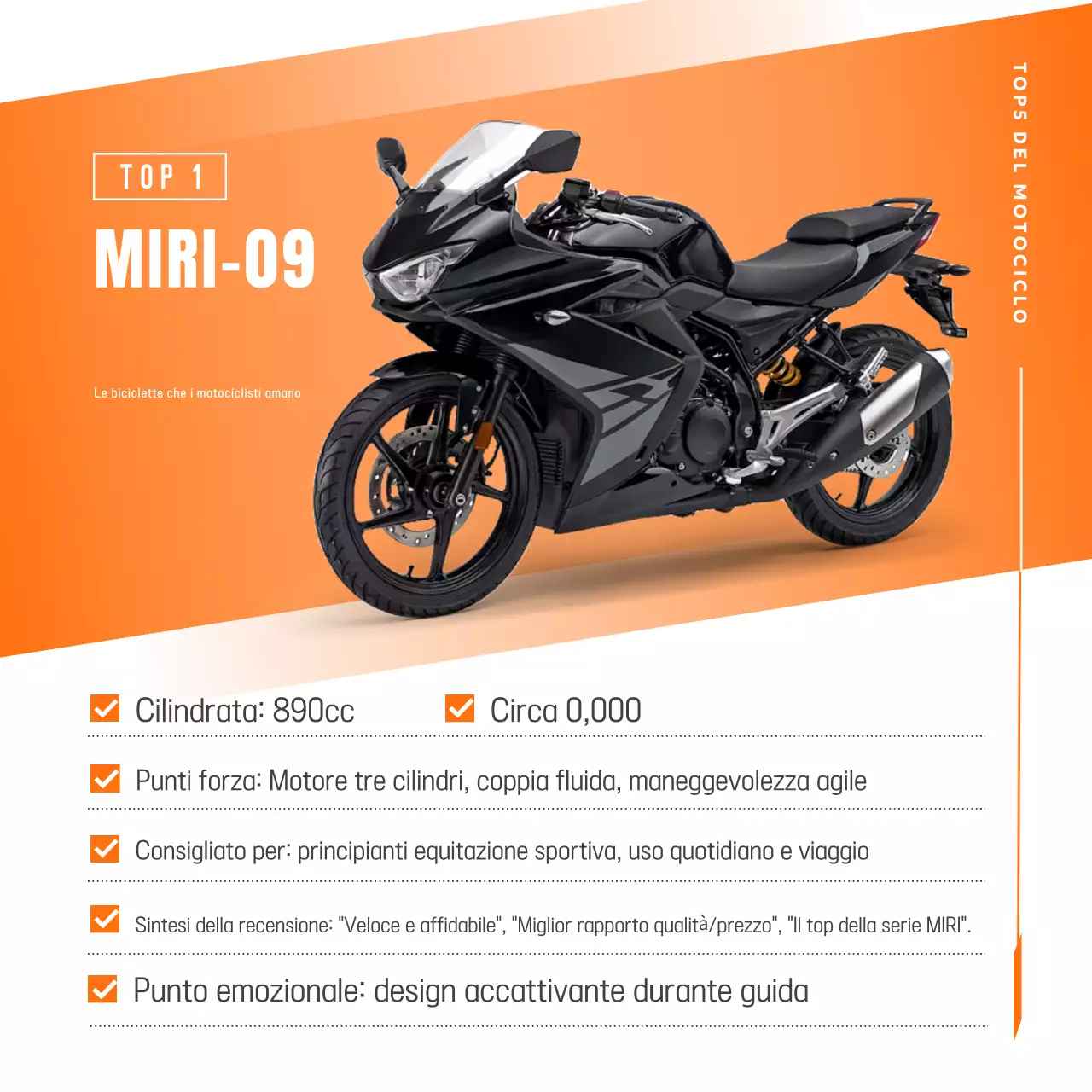 Pubblicità di motocicletta moderna arancione