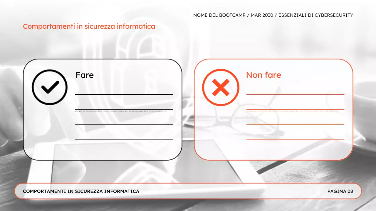 Presentazione del Bootcamp sulla sicurezza online per la sicurezza informatica
