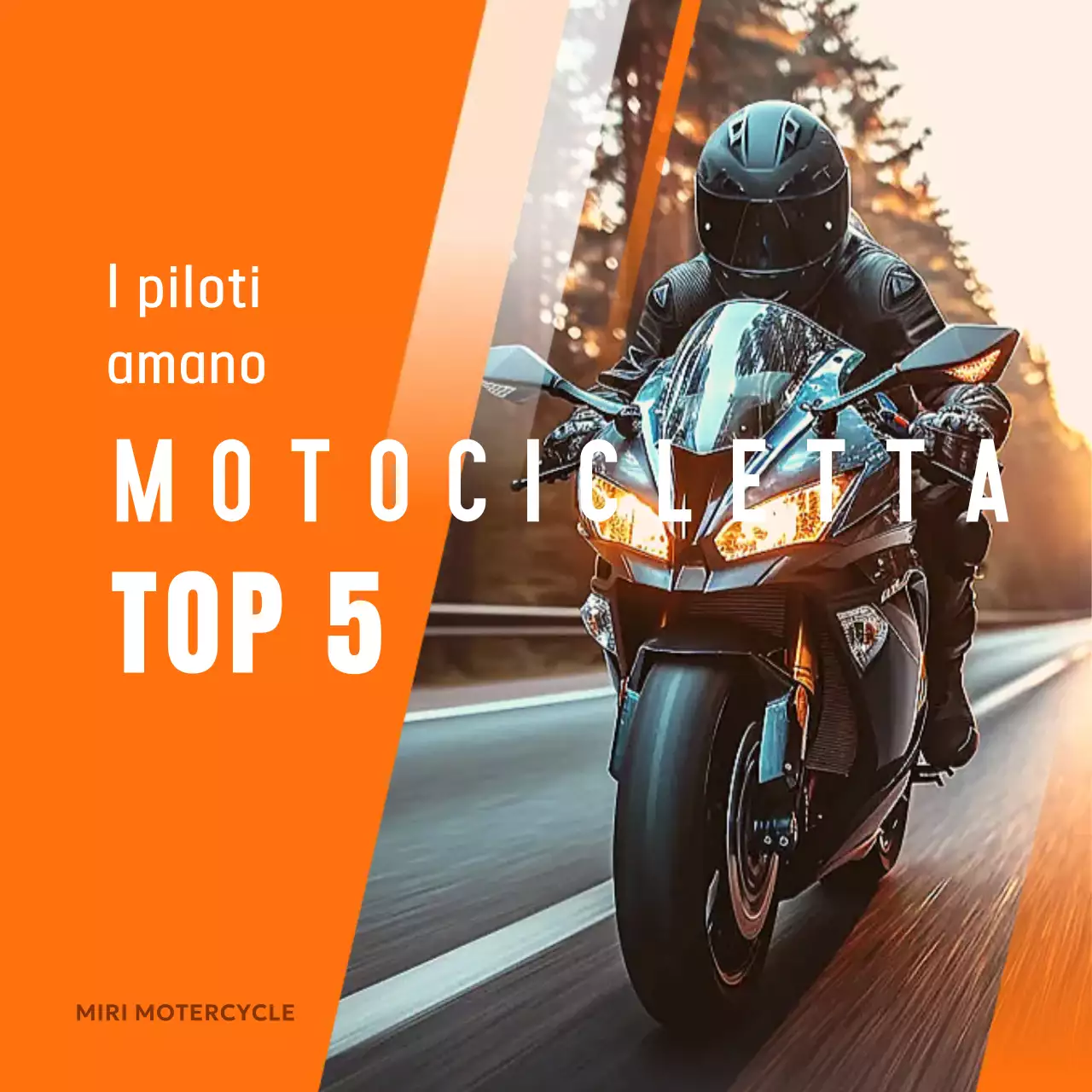 Pubblicità di motocicletta moderna arancione