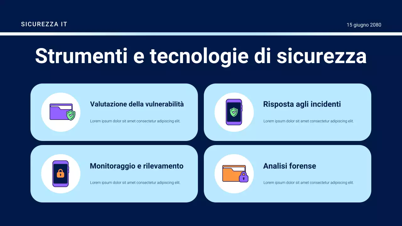 Presentazione della guida alla sicurezza futuristica viola