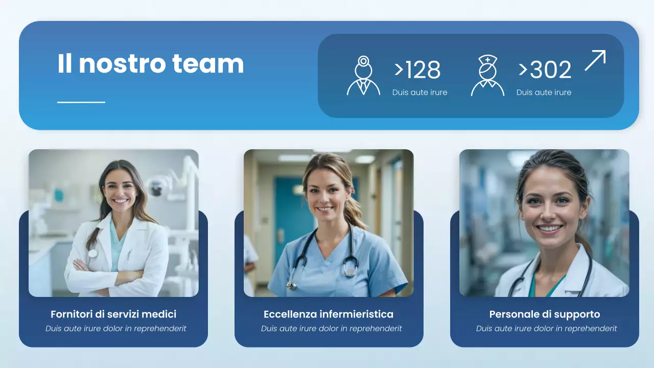 Presentazione del profilo dell'ospedale moderno blu