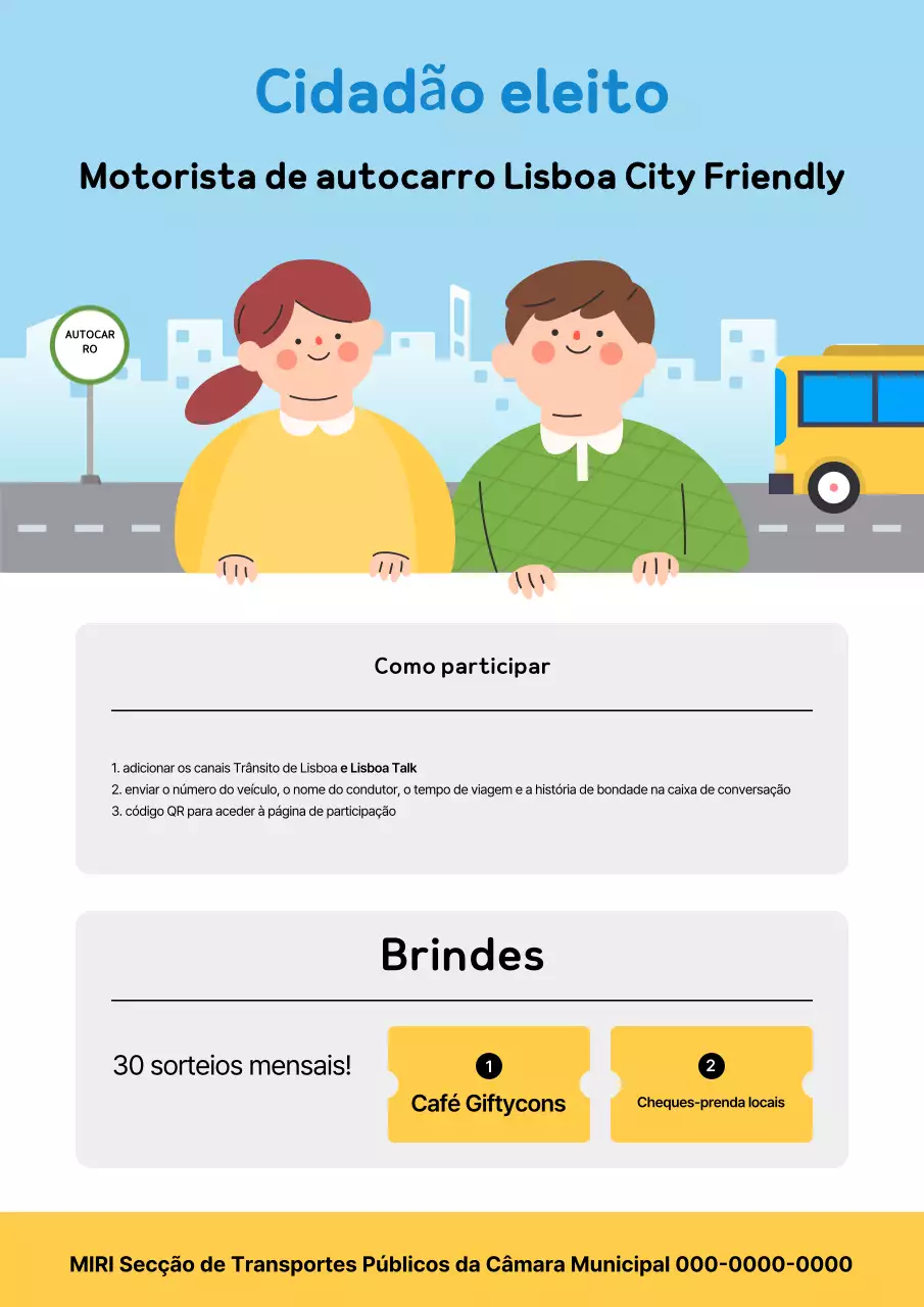 Guia de recomendação da campanha de motoristas de ônibus Blue Baby Friendly