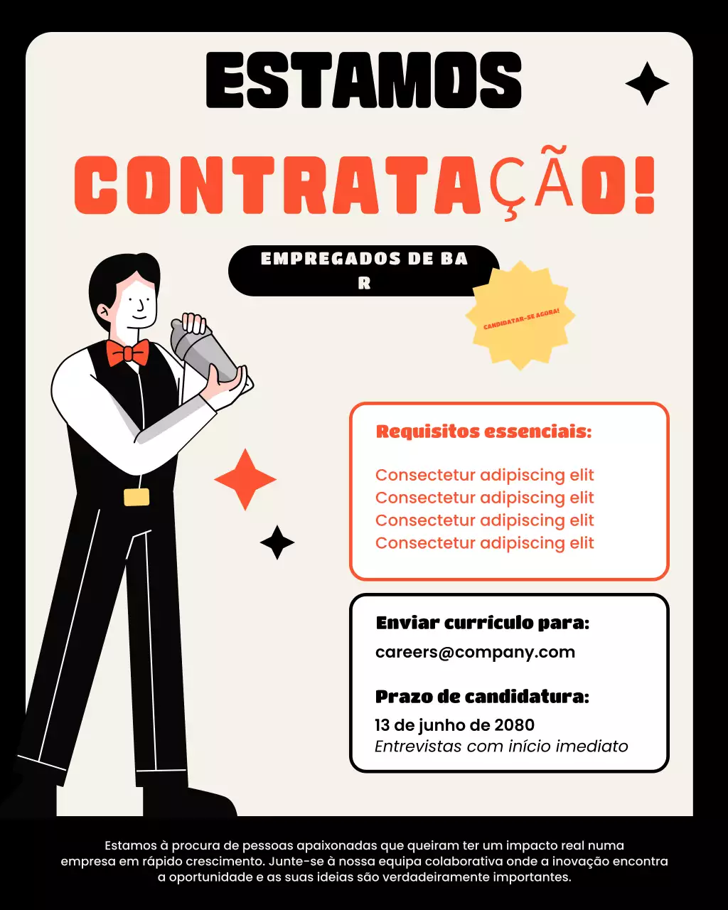 anúncio de contratação da Orange Modern