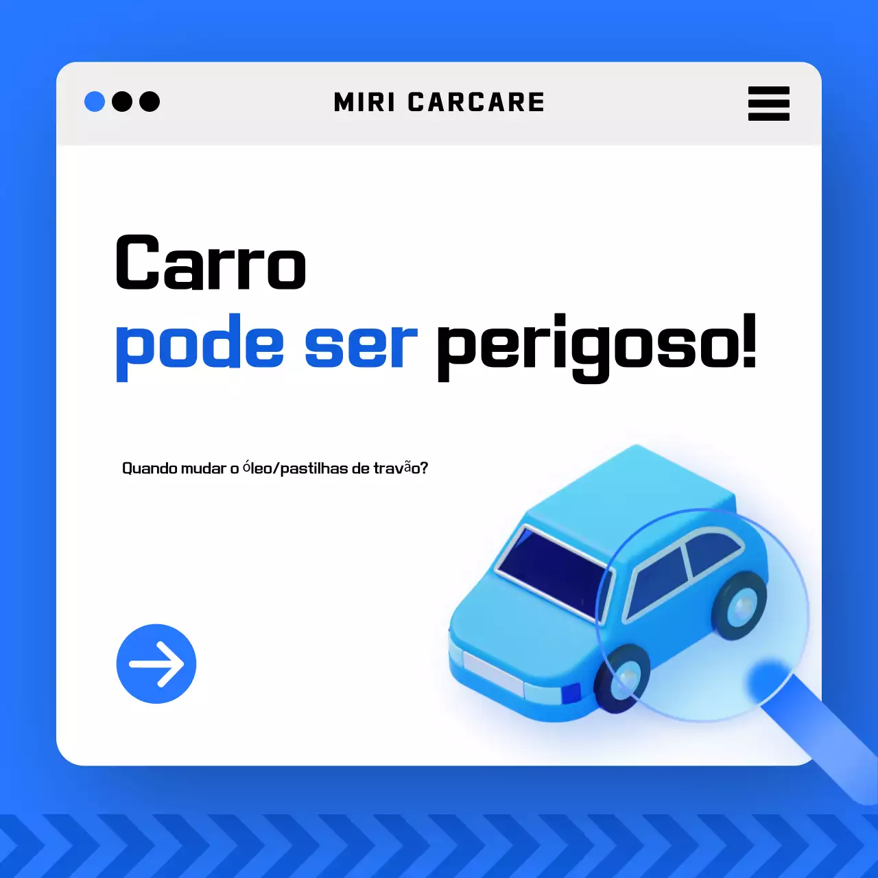 Promoção de Segurança do Carro Moderno Azul