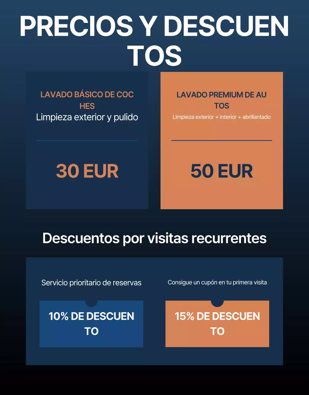 Anuncio de lavado de autos móvil moderno azul