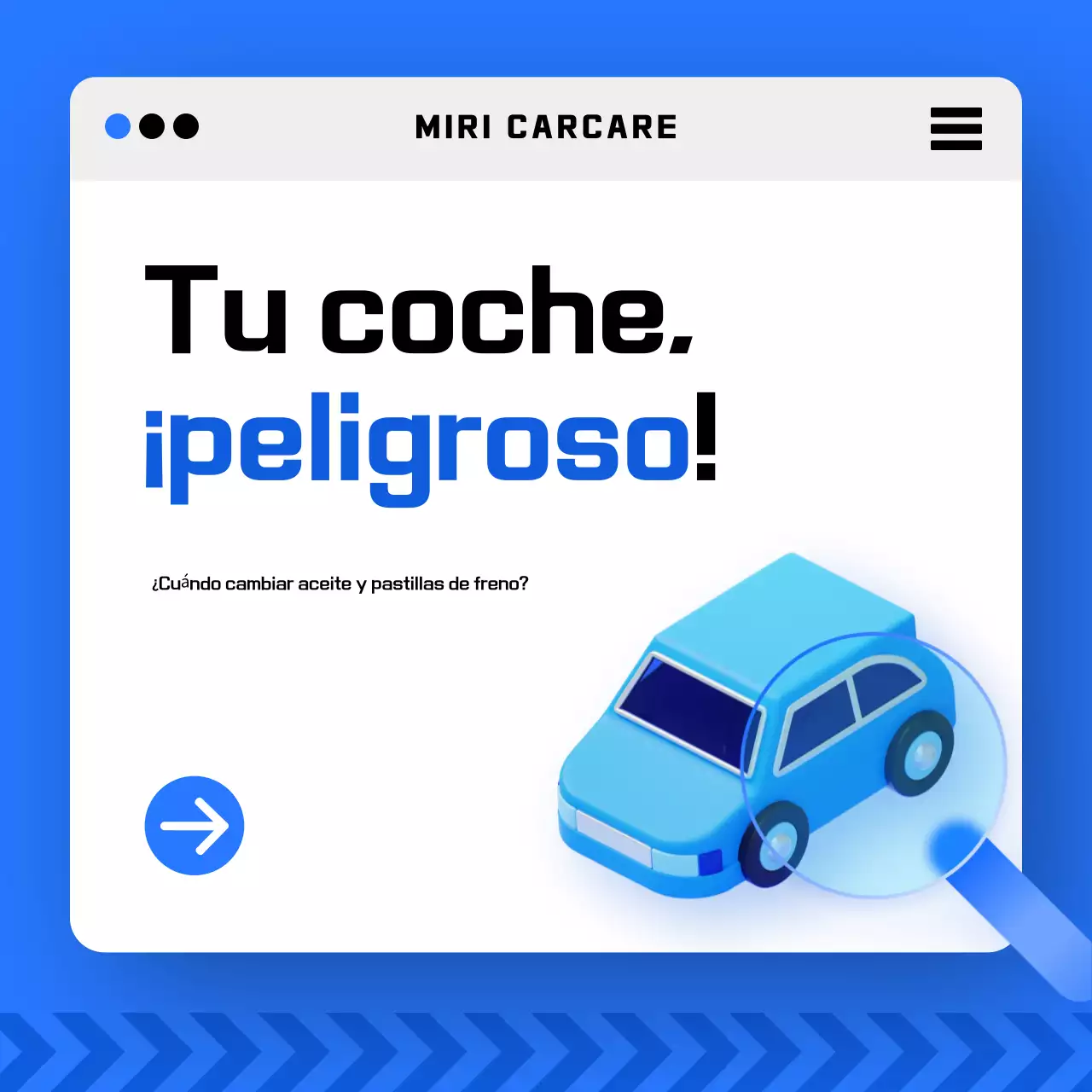 Promoción de seguridad del automóvil moderno azul