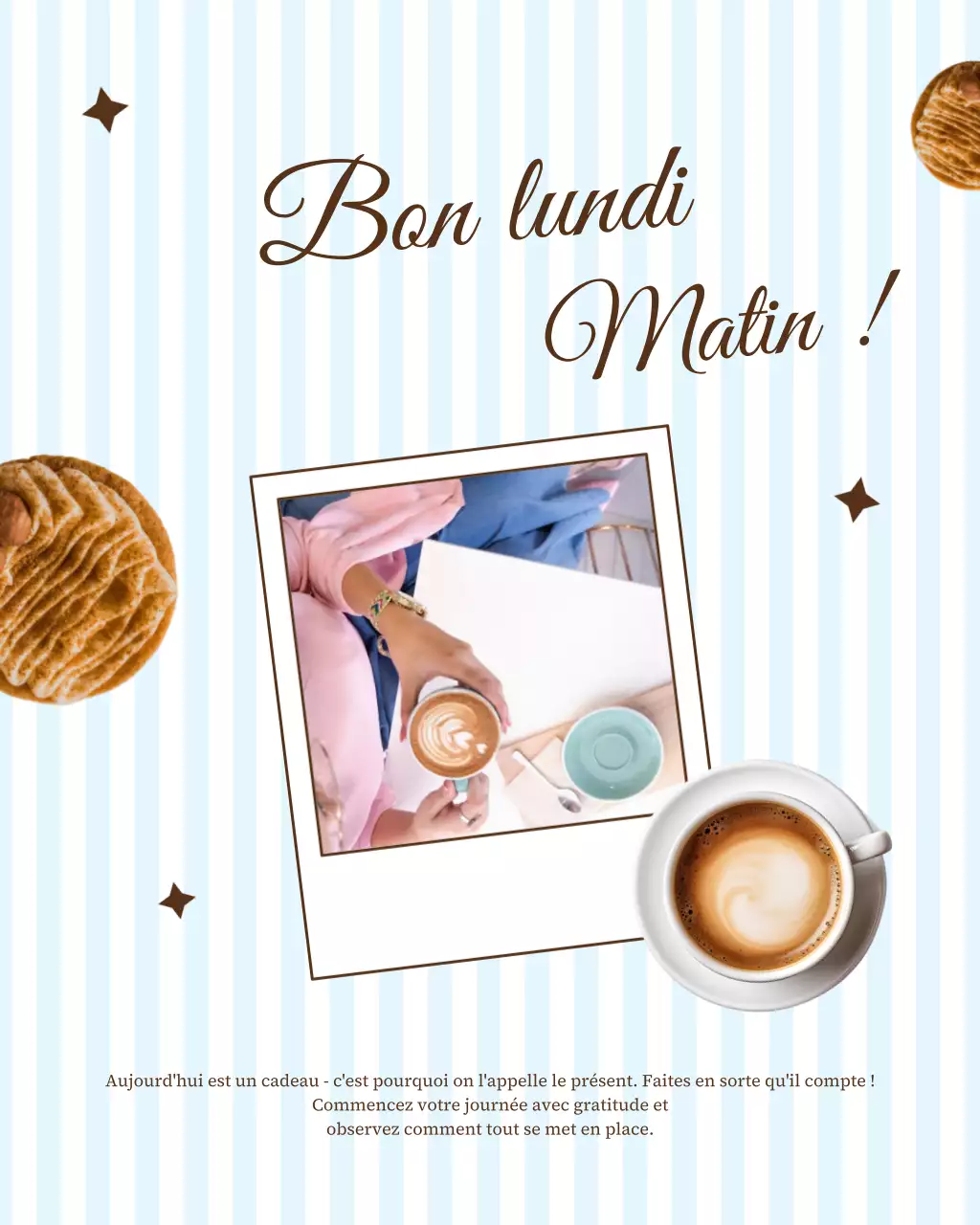 carte de vœux matinale moderne marron