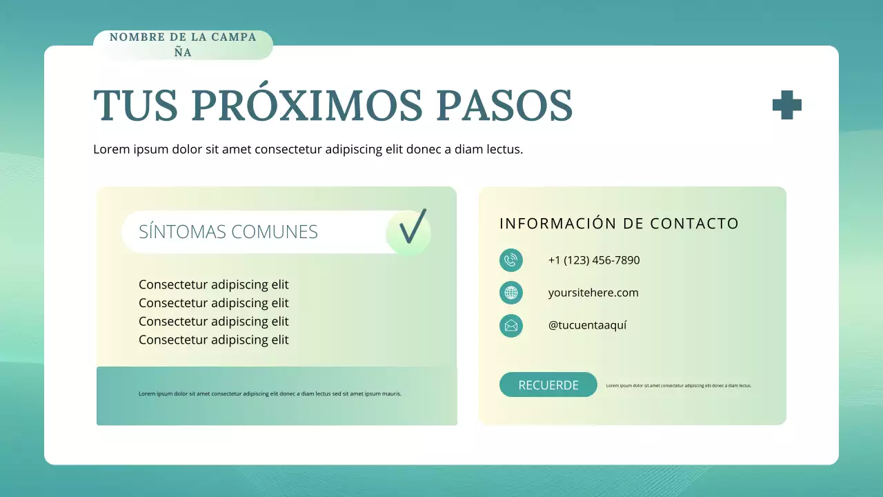 Conferencia sobre salud moderna en verde azulado