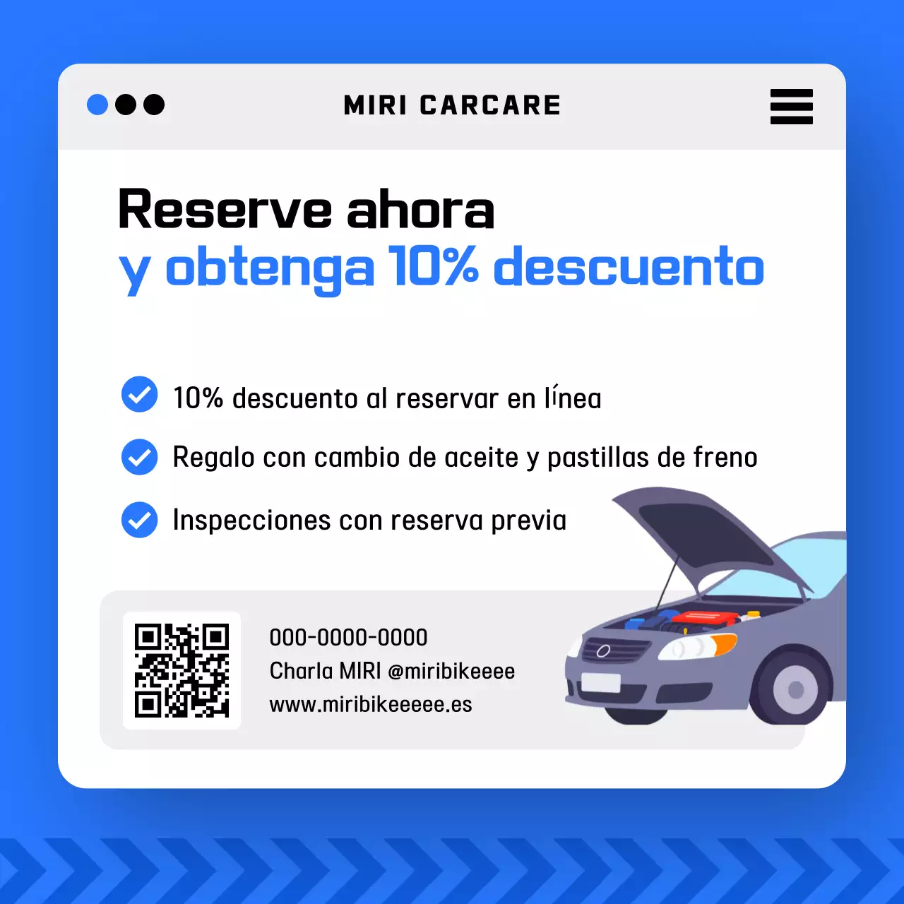 Promoción de seguridad del automóvil moderno azul