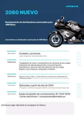 Reclutamiento de concesionarios de motocicletas Blue Modern