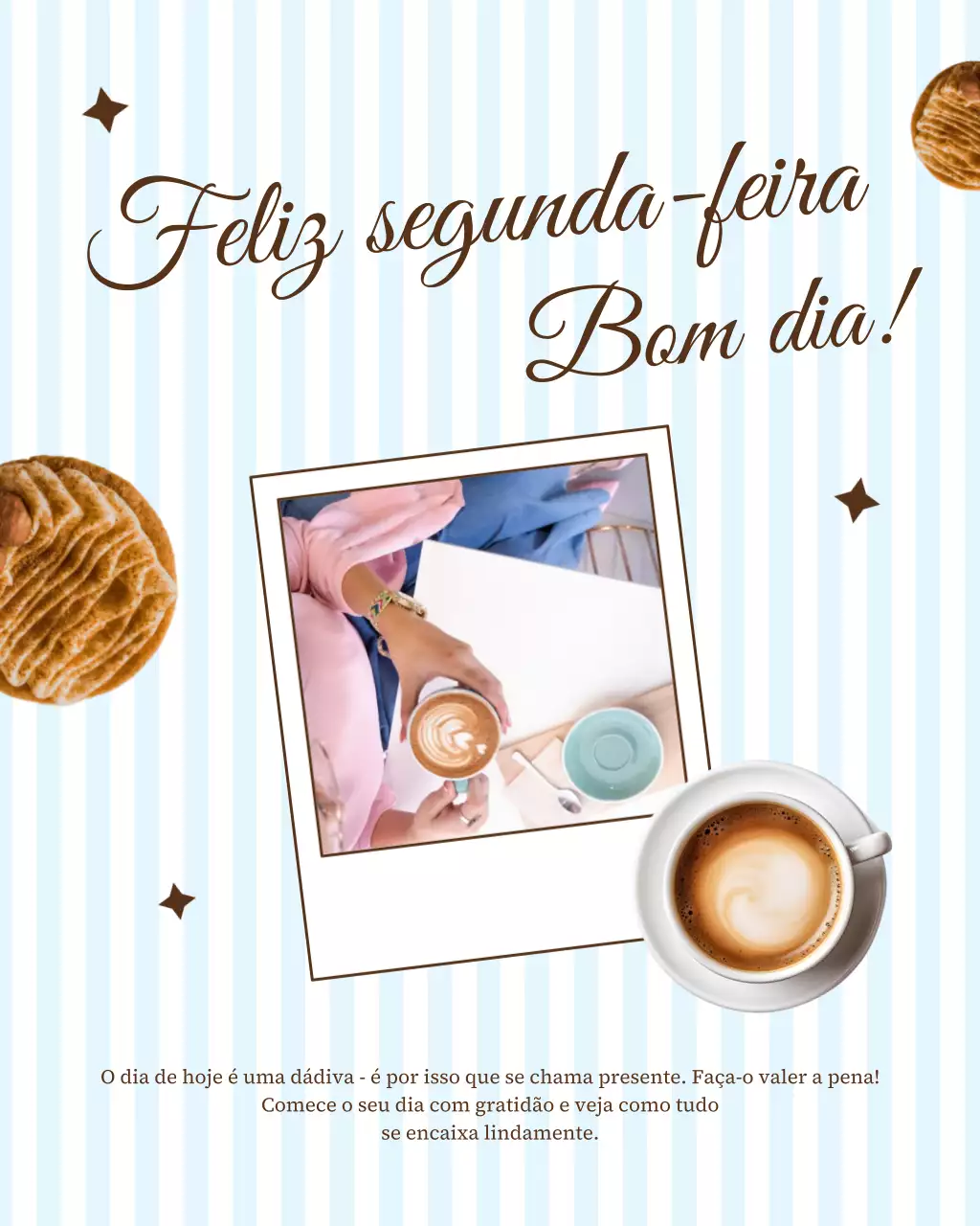 cartão marrom moderno de saudações matinais