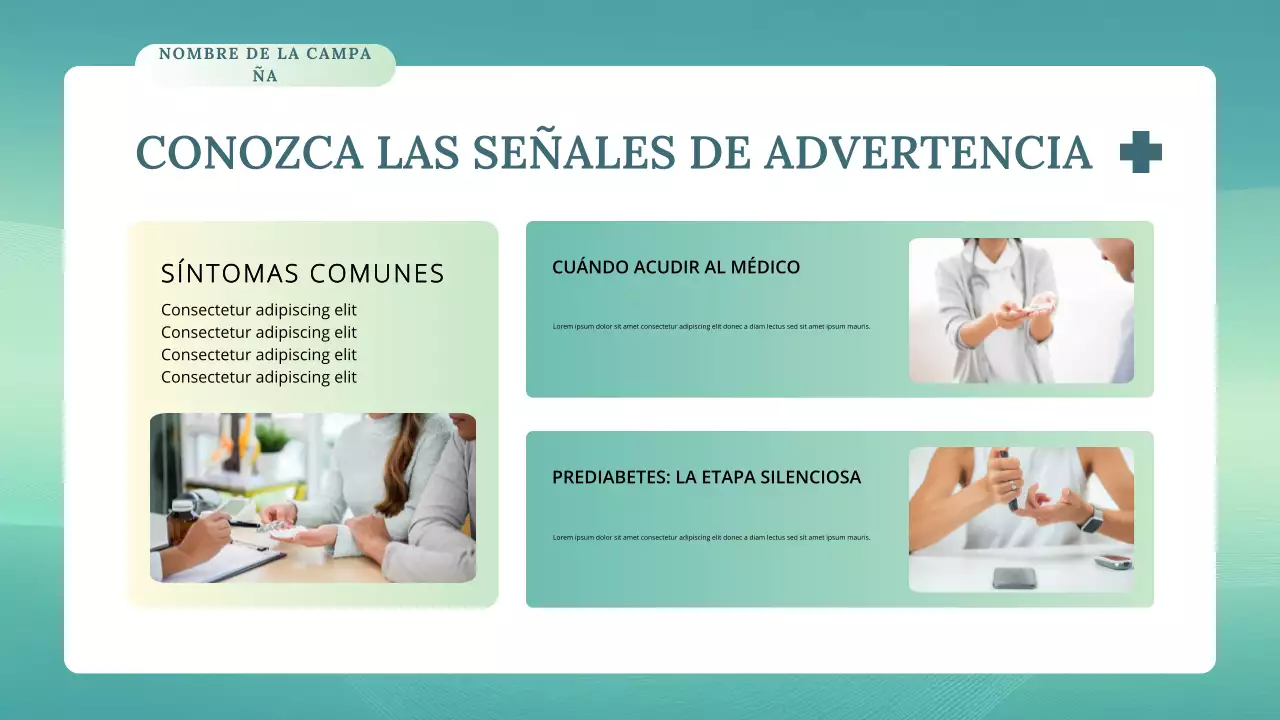 Conferencia sobre salud moderna en verde azulado