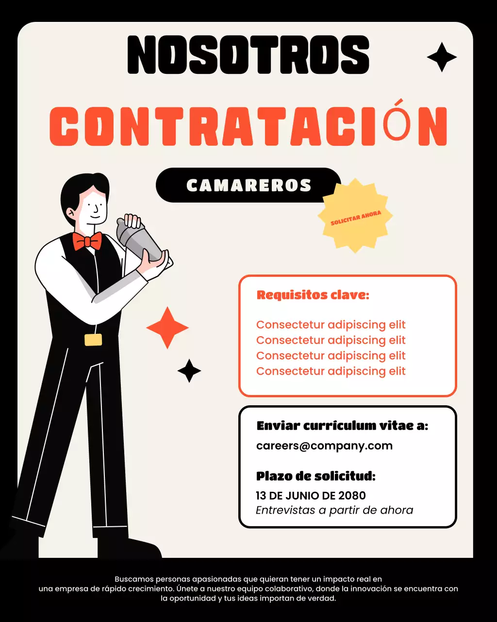 Anuncio de contratación de Orange Modern
