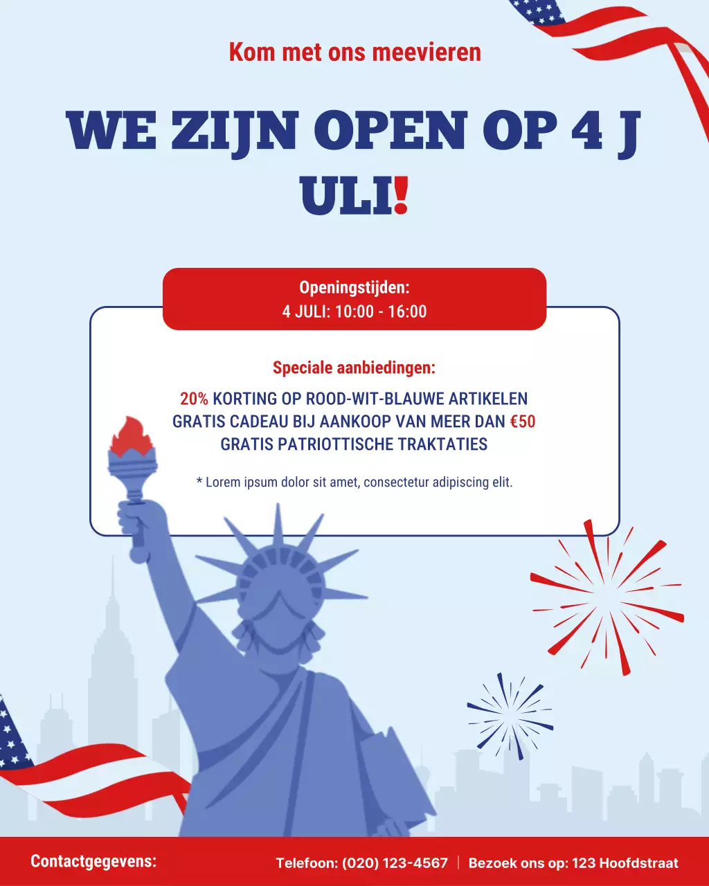 Blauwe moderne vakantie-aankondiging Instagram-bericht