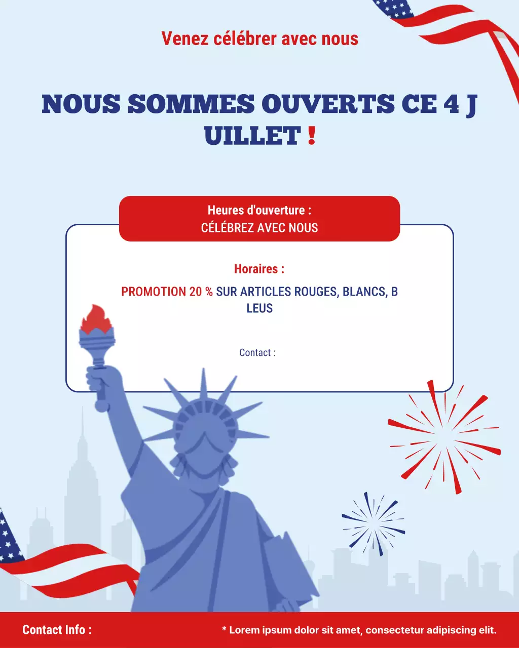 Publication Instagram d'annonce de vacances modernes bleues