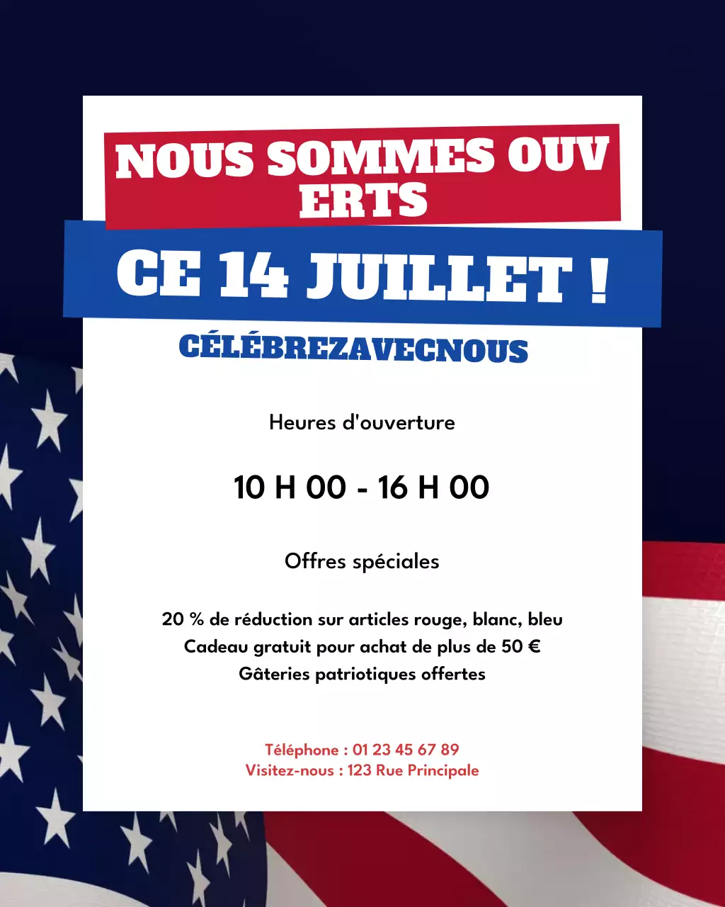 Publication Instagram de promotion des fêtes rétro rouges
