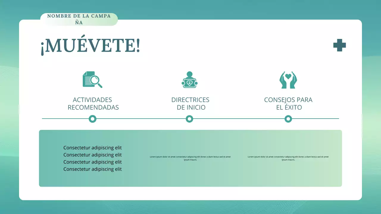 Conferencia sobre salud moderna en verde azulado