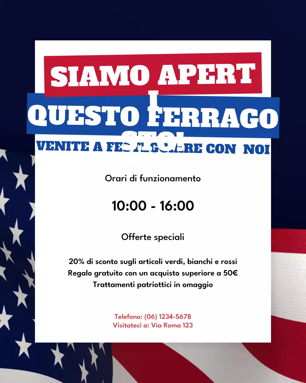 Post di Instagram con la promozione Red Retro Holiday