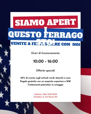 Post di Instagram con la promozione Red Retro Holiday