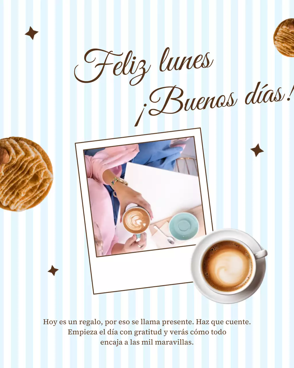 Tarjeta de felicitación matutina moderna marrón