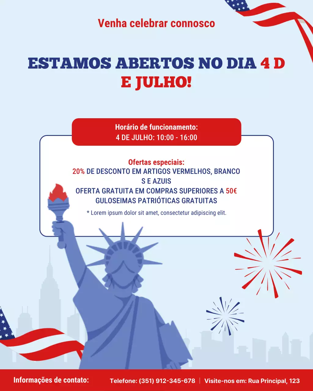 Postagem de anúncio de feriado moderno em azul no Instagram