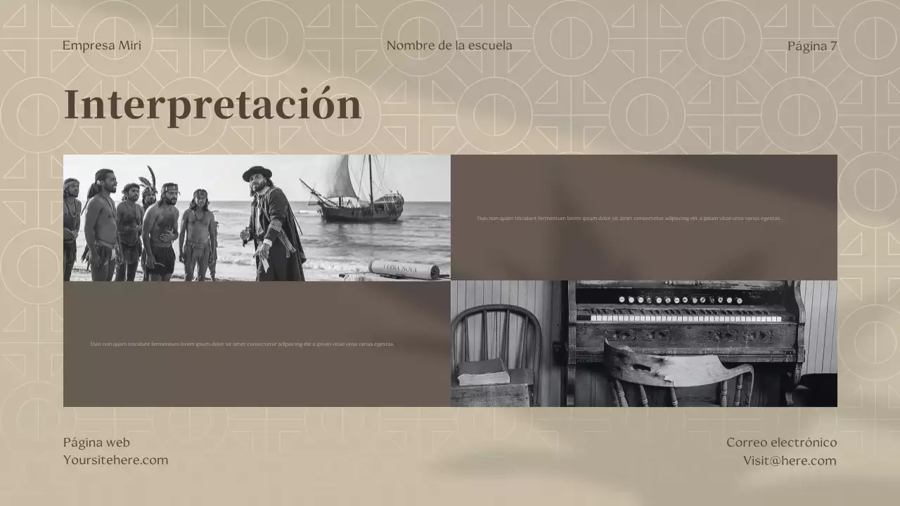 Conferencia de ficción clásica beige