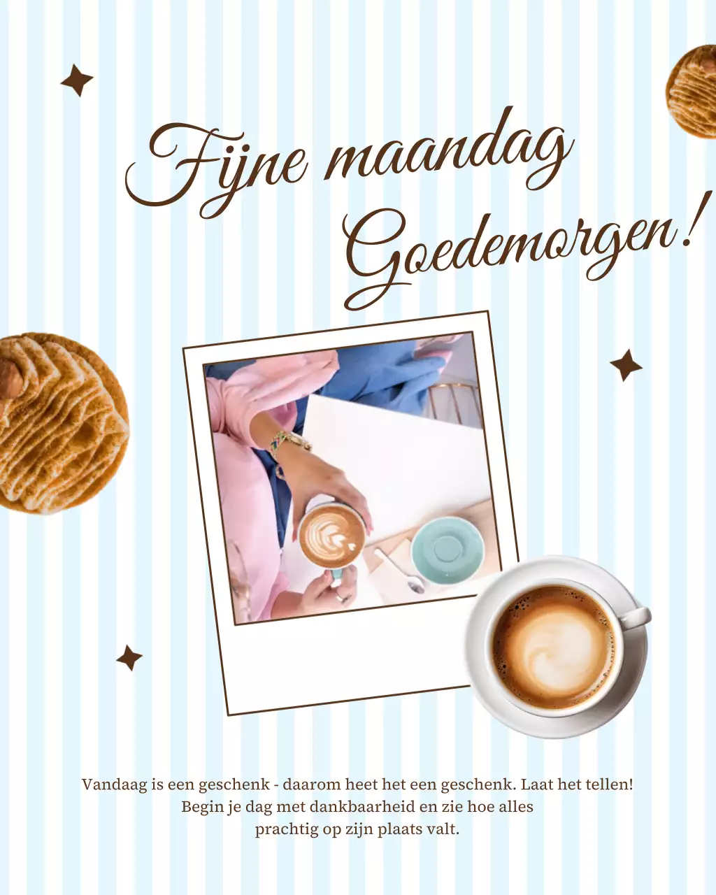 bruine moderne ochtendgroetkaart