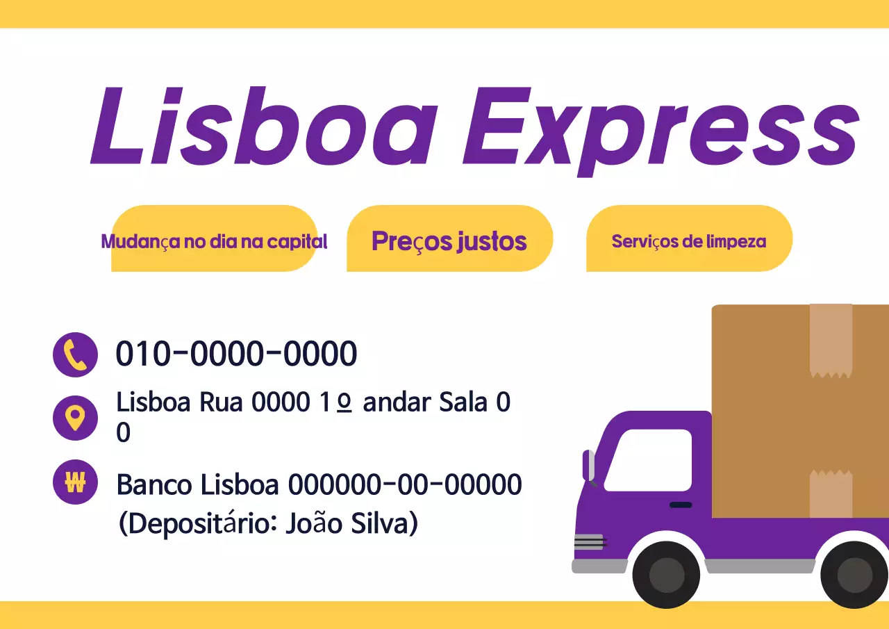 Cartão de Visita de Promoção de Mudança