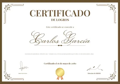 Póster del Certificado de Logro Clásico de Brown