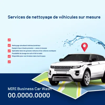 Promotion du service de lavage de voiture moderne Sky Blue