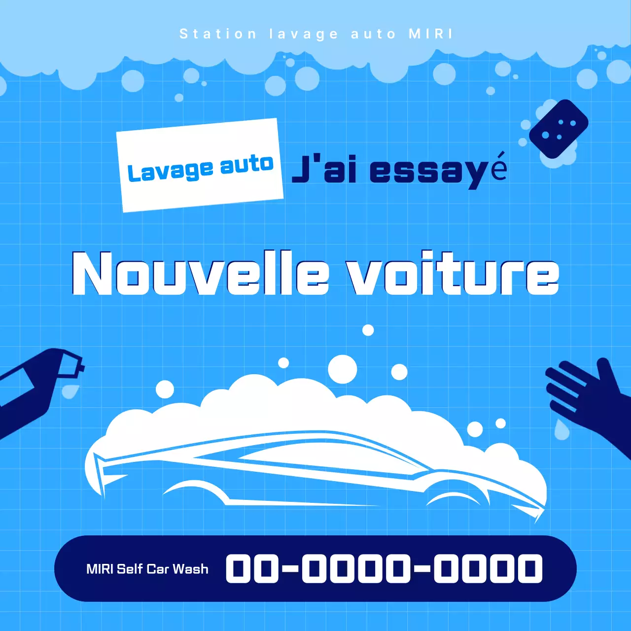 Promotion du lavage de voiture Blue Modern