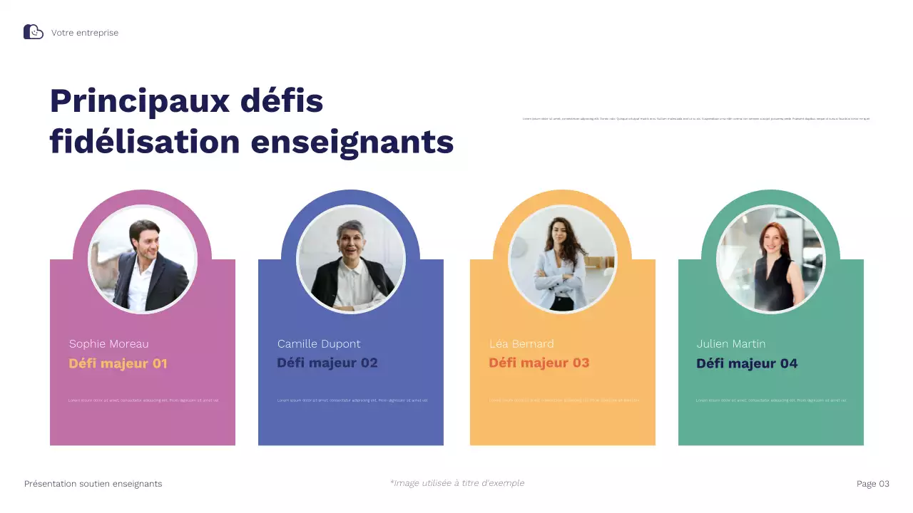 Présentation illustrative de Blue Orange sur les stratégies de soutien et de rétention des enseignants
