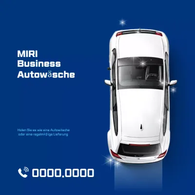 Blaue moderne Autowaschwerbung