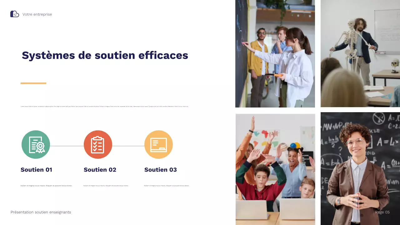 Présentation illustrative de Blue Orange sur les stratégies de soutien et de rétention des enseignants