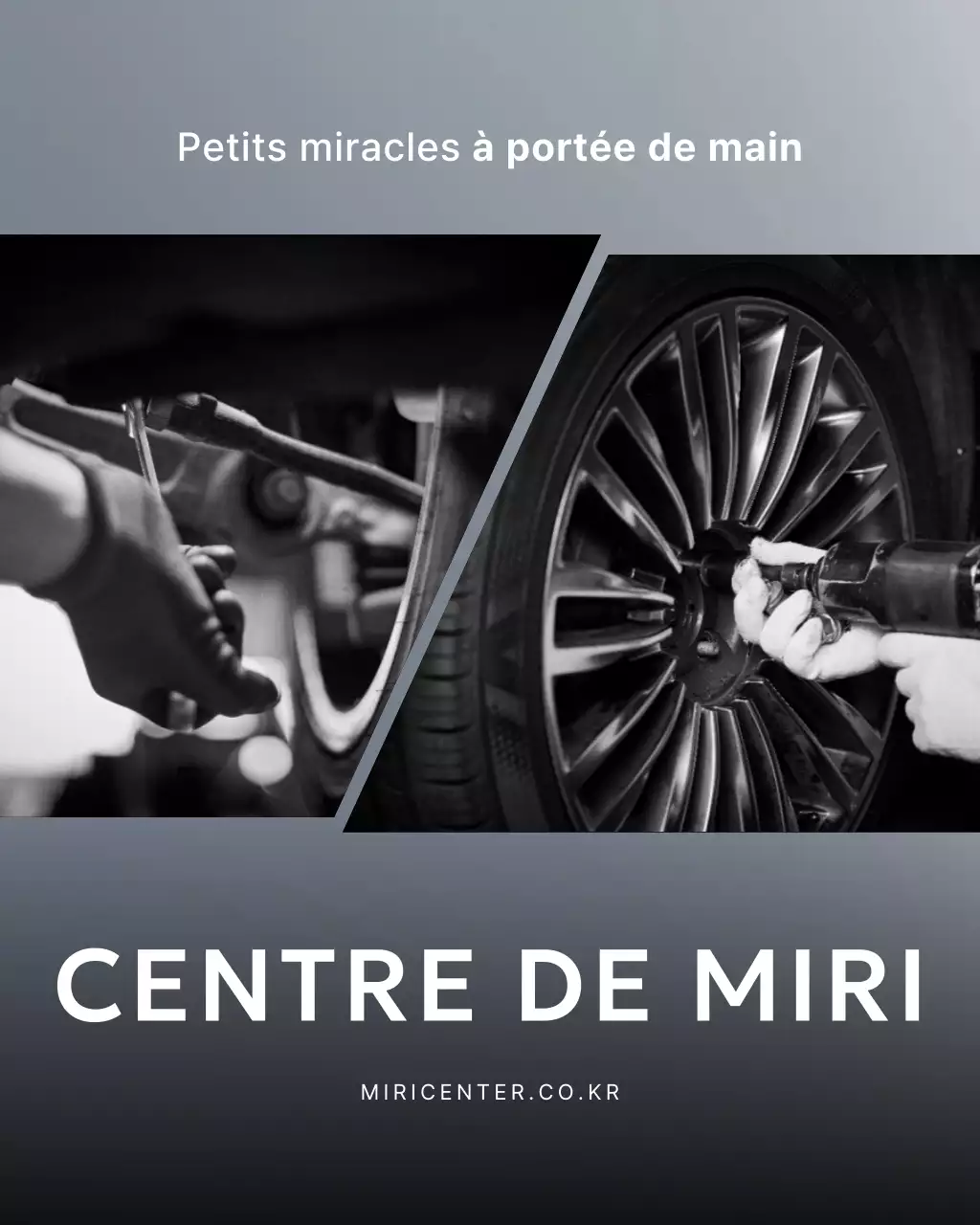 Publicité pour une réparation de voiture moderne grise