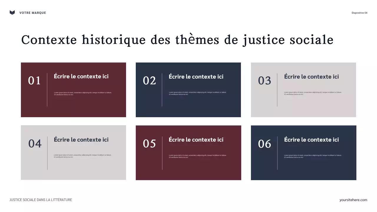 Présentation classique de la justice sociale dans la littérature de la Marine et du Marron