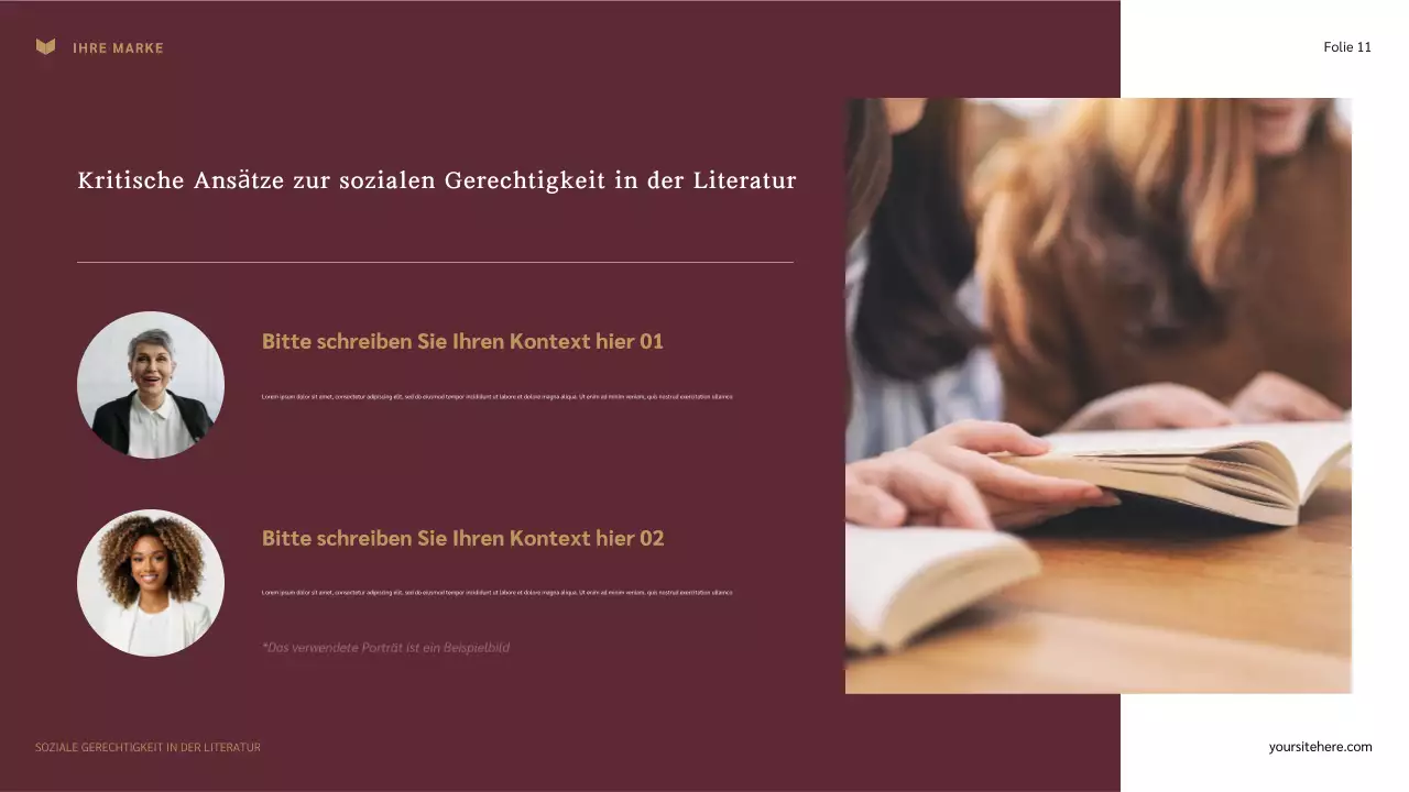 Navy und Maroon: Klassische soziale Gerechtigkeit in der Literatur Präsentation
