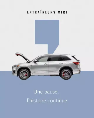 Publicité pour une voiture moderne argentée