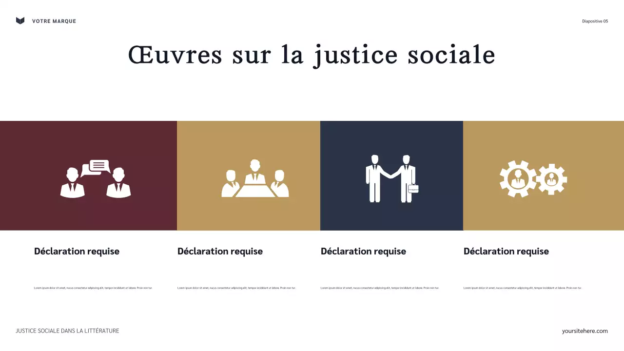 Présentation classique de la justice sociale dans la littérature de la Marine et du Marron