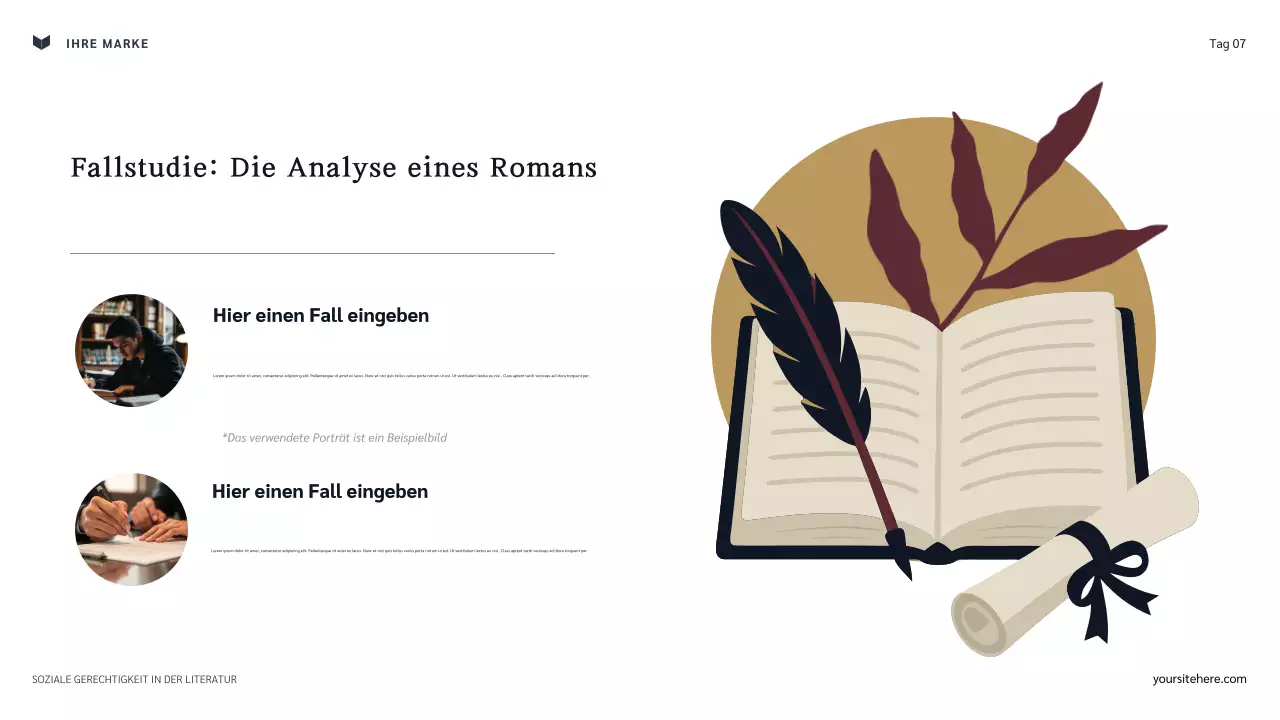 Navy und Maroon: Klassische soziale Gerechtigkeit in der Literatur Präsentation